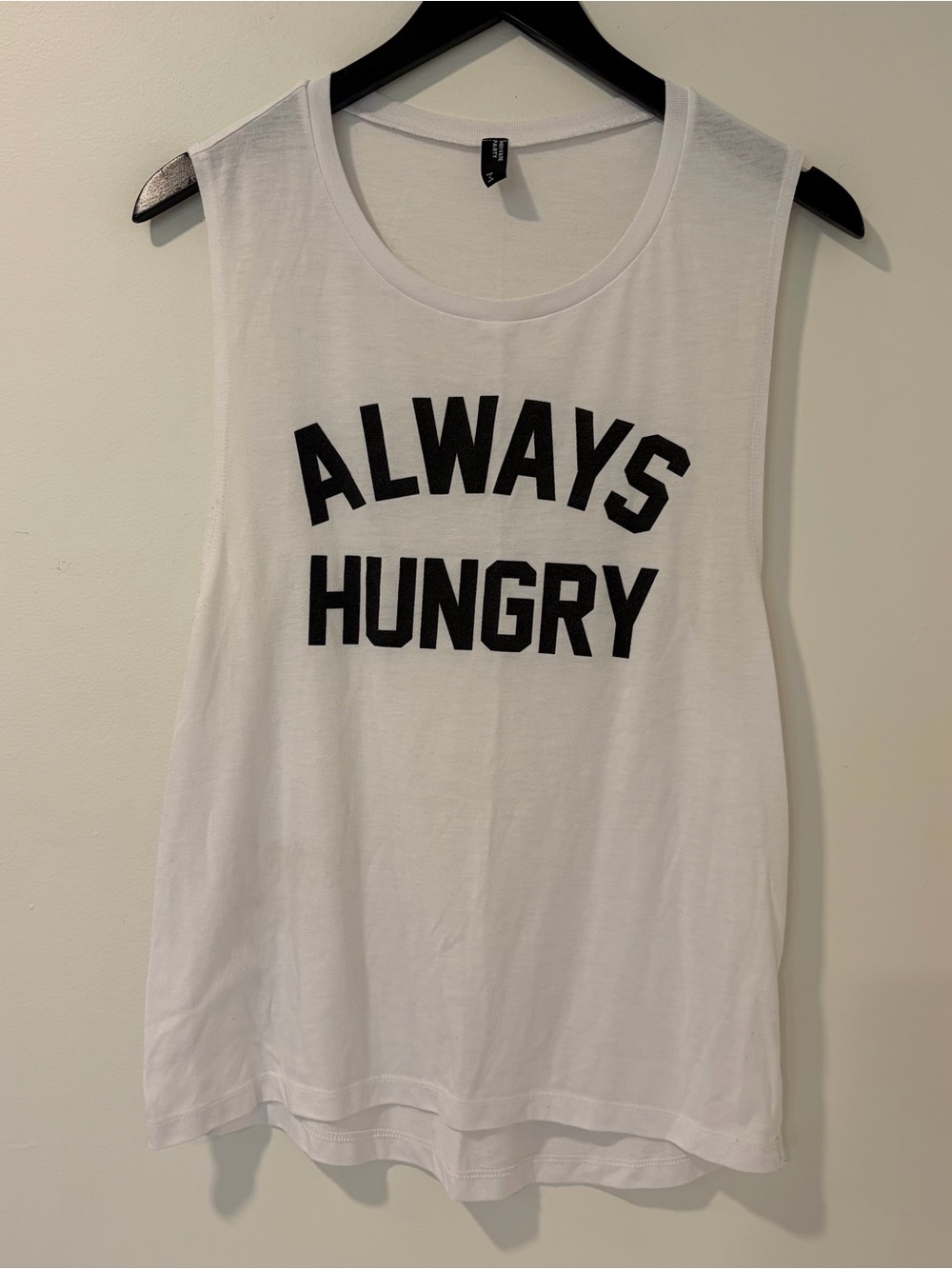 PRIVATE PARTY White Tank with Black Brand Tag
